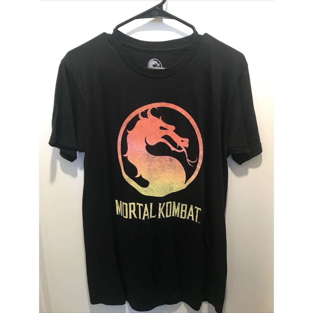 Mortal Kombat T Shirt Mens Size Medium Black Graphic Short Sleeve Fade Logo